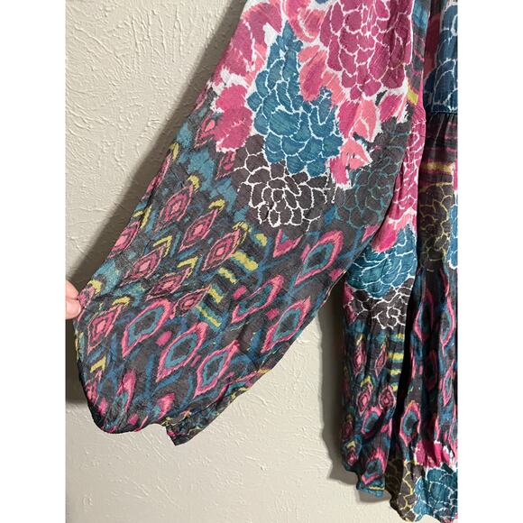 Fig and Flower Anthropologie 2X Floral  Blouse lace insert - Picture 4 of 4